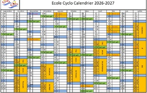 Calendrier école cyclo